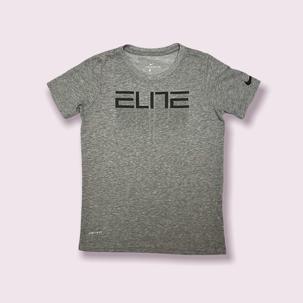 Nike Elite Dri-Fit T Shirt Gray Kids Small